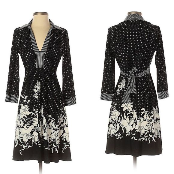 BCBGMaxAzria Dresses & Skirts - 𝅺bcbgmaxazria Polka Pot Print Dress XS
